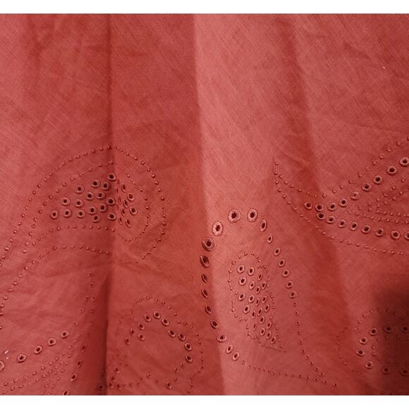 Ann Taylor Burnt Orange A Line Embroidered Skirt 4 Lightweight Flowy Soft Lined - Picture 2 of 5